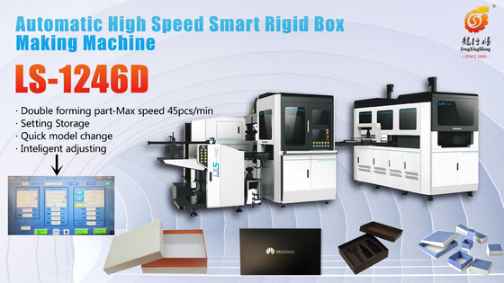 Máquina rígida completamente automática de la fabricación de cajas que envuelve la formación para la caja de plástico de la cartulina