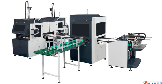 Máquina rígida automática completamente inteligente de la fabricación de cajas de la caja de la Doble-estación para la caja de la pulsera