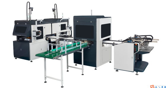 Máquina de posicionamiento de cajas rígidas de moldeo doble de doble posicionamiento totalmente automático