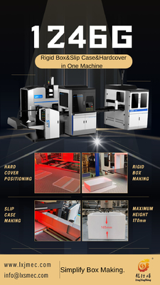 LS-1246G Automático multifuncional fabricante de cajas rígidas, montaje de cajas y sistema de pegado