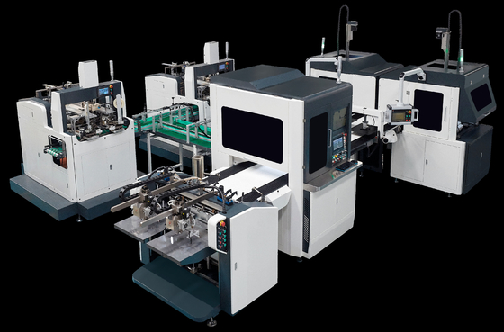 Máquina de posicionamiento de cajas rígidas de moldeo doble de doble posicionamiento totalmente automático